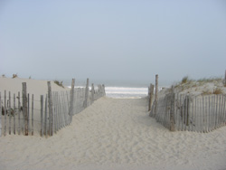 entry way to the beach from the lavallette boardwalk